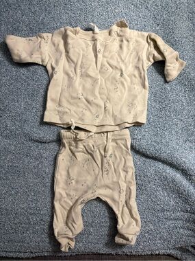 Newborn Cream Space-Print Kids Pajama Set